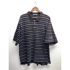 Ralph Lauren Golf Polo Shirt Black Purple Striped Saddlerock Golfing XL